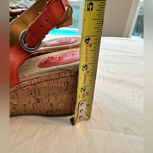 Women’s b.o.c. Cork Wedges, Coral Leather Size 9 - Picture 10 of 16
